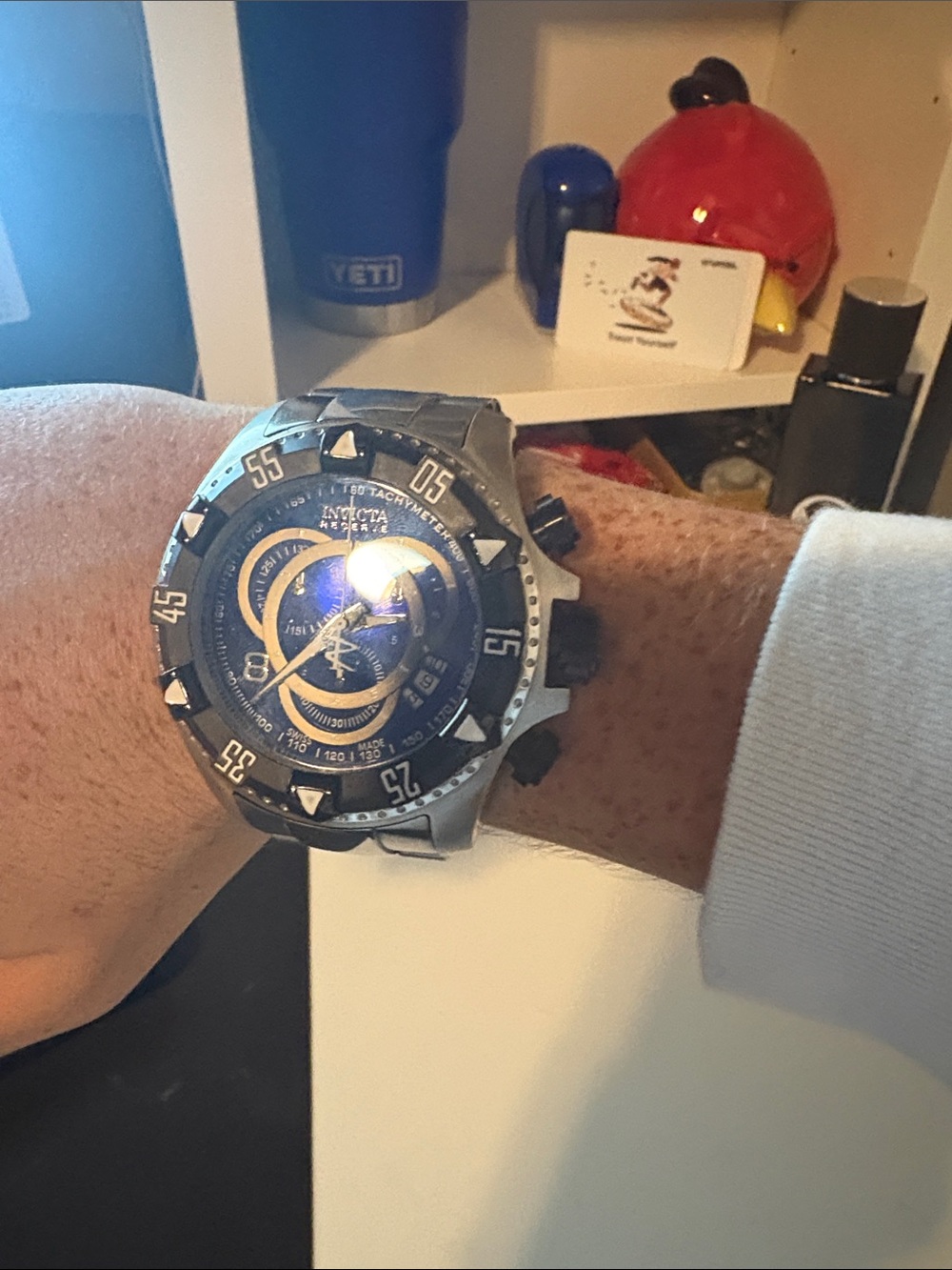 Invicta Silver Stainless Steel Watch with Blue Dial - Picture 5 of 7